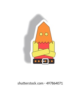 Vector illustration paper sticker Halloween icon Executioner