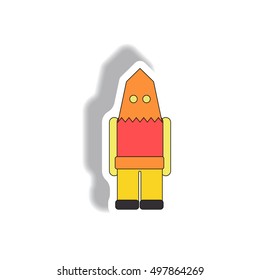 Vector illustration paper sticker Halloween icon Executioner