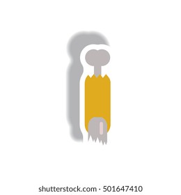 Vector illustration paper sticker Halloween icon zombie undead finger