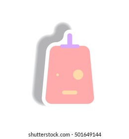 Vector illustration paper sticker Halloween icon mask