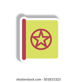 Vector illustration paper sticker Halloween icon Old magic book