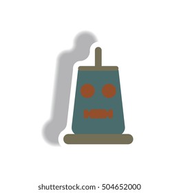 Vector illustration paper sticker Halloween icon pumpkin