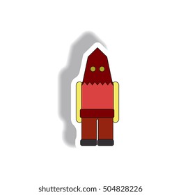 Vector illustration paper sticker Halloween icon Executioner