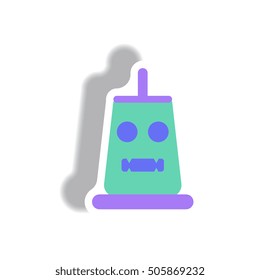 Vector illustration paper sticker Halloween icon pumpkin