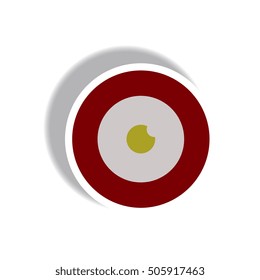 Vector illustration paper sticker Halloween icon eyeball