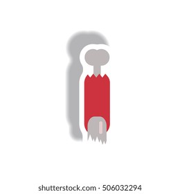 Vector illustration paper sticker Halloween icon zombie undead finger
