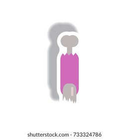 Vector illustration paper sticker Halloween icon zombie undead finger