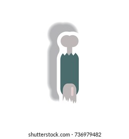 Vector illustration paper sticker Halloween icon zombie undead finger