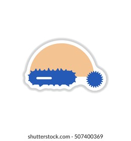 Vector illustration in paper sticker style Santa hat