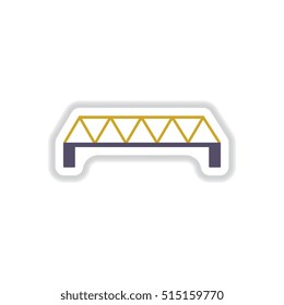 Vector illustration in paper sticker style metal bridge