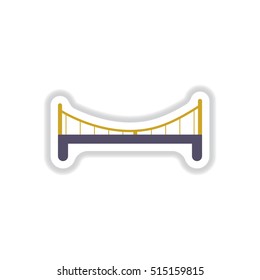 Vector illustration in paper sticker style metal bridge
