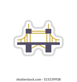 Vector illustration in paper sticker style metal bridge