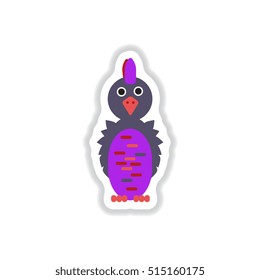 Vector illustration in paper sticker style parrot Cockatoo