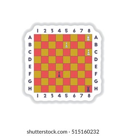 Vector illustration in paper sticker style The various chess position