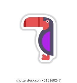 Vector illustration in paper sticker style Kakadu bird