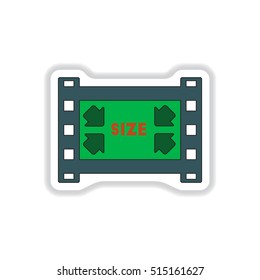 Vector illustration in paper sticker style filmstrip size