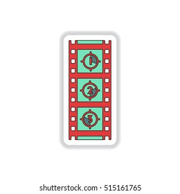 Vector illustration in paper sticker style Film strip countdown