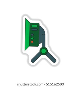 Vector illustration in paper sticker style Light For Video Recording
