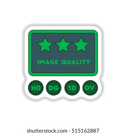 Vector illustration in paper sticker style High quality picture movie
