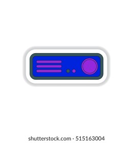Vector illustration in paper sticker style Home cinema