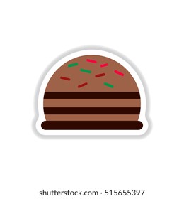 Vector illustration in paper sticker style delicious cake