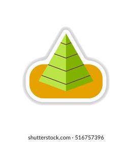 Vector illustration in paper sticker style Egypt pyramid