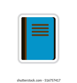 Vector illustration in paper sticker style Book