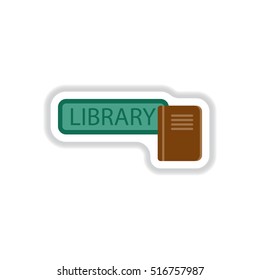 Vector illustration in paper sticker style library Book