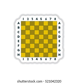 Vector illustration in paper sticker style chess board