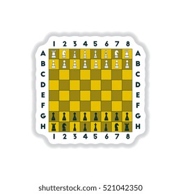 Vector Illustration In Paper Sticker Style Chess Game Start