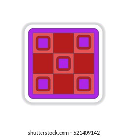 Vector illustration in paper sticker style checkers game