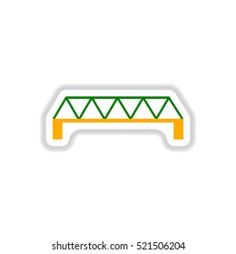 Vector illustration in paper sticker style metal bridge