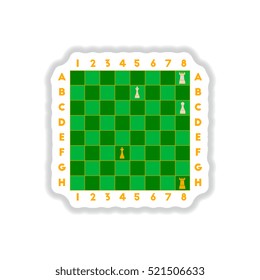 Vector illustration in paper sticker style The various chess position