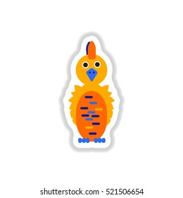 Vector illustration in paper sticker style parrot Cockatoo