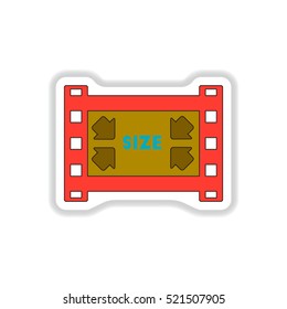 Vector illustration in paper sticker style filmstrip size