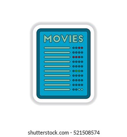 Vector illustration in paper sticker style moive list