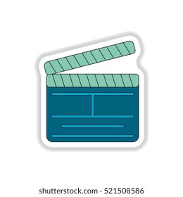 Vector illustration in paper sticker style Director clapperboard