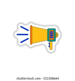 Vector illustration in paper sticker style Loudspeaker