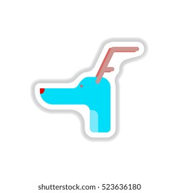 Vector illustration in paper sticker style Christmas deer