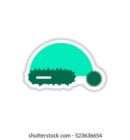 Vector illustration in paper sticker style Santa hat