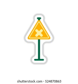 Vector illustration in paper sticker style awareness sign with an x sign