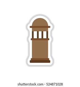 Vector illustration in paper sticker style park recycle bin