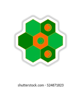 Vector illustration in paper sticker style board game for children