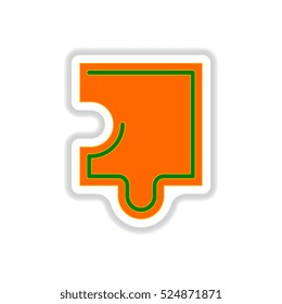 Vector illustration in paper sticker style Puzzle piece