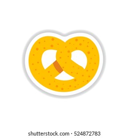 Vector illustration in paper sticker style Bagel