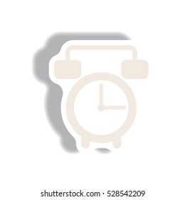 Vector illustration in paper sticker style clock