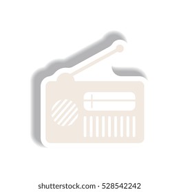 Vector illustration in paper sticker style retro radio