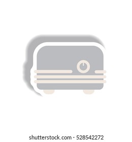Vector illustration in paper sticker style toaster