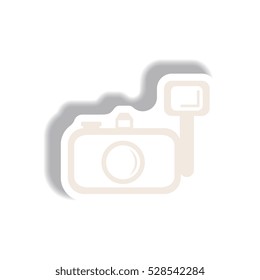 Vector illustration in paper sticker style camera