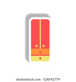 Vector illustration in paper sticker style cupboard
